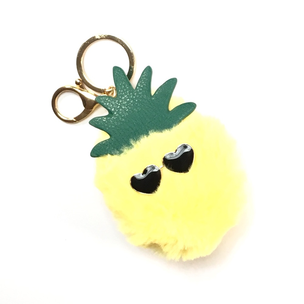 Pineapple Pom Pom Keychain / Bag Charm